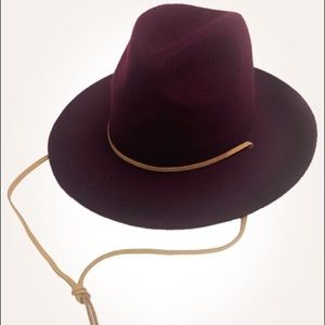 NWT!  Kensie Burgundy Wool Fedora Hat